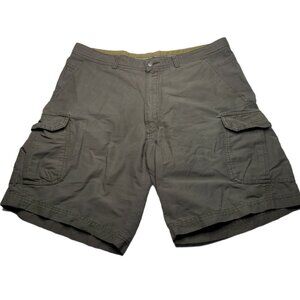 Mens REI Cargo Shorts 36 Nylon/Cotton Grey/green Outdoor Hiking Camping Fishing